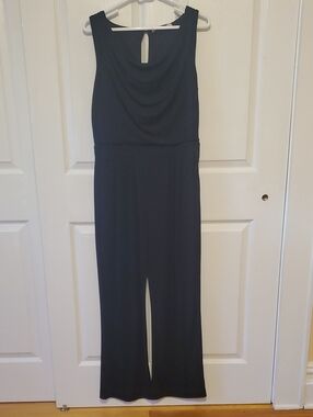 Boston Proper Black Sleeveless Wide-Leg Jumpsuit